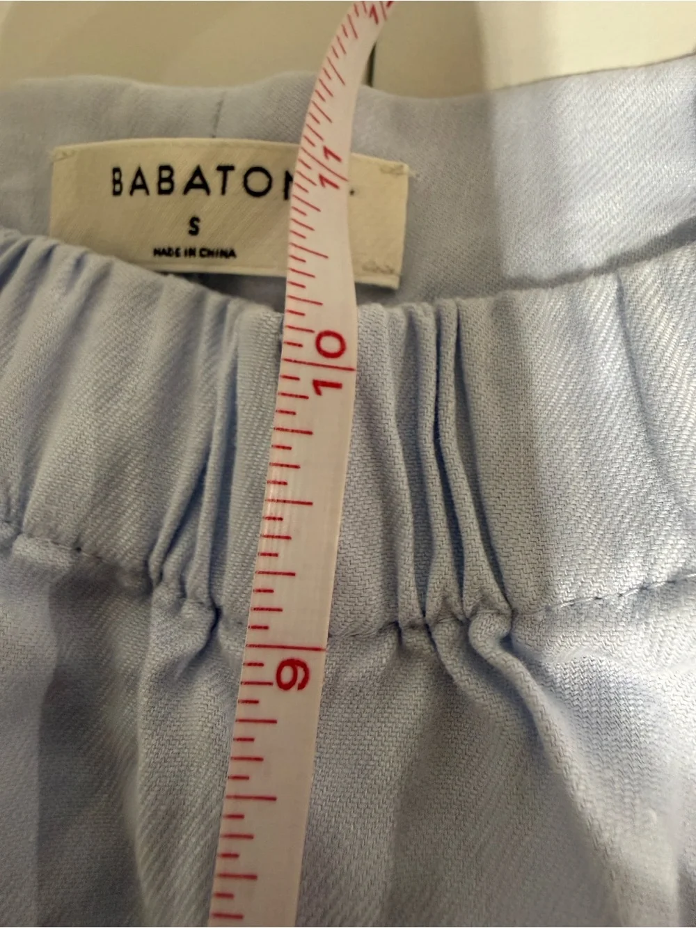 Babaton Aritzia Linen Blend Jogger‎ Pants Light Blue Pull On Ankle Small
